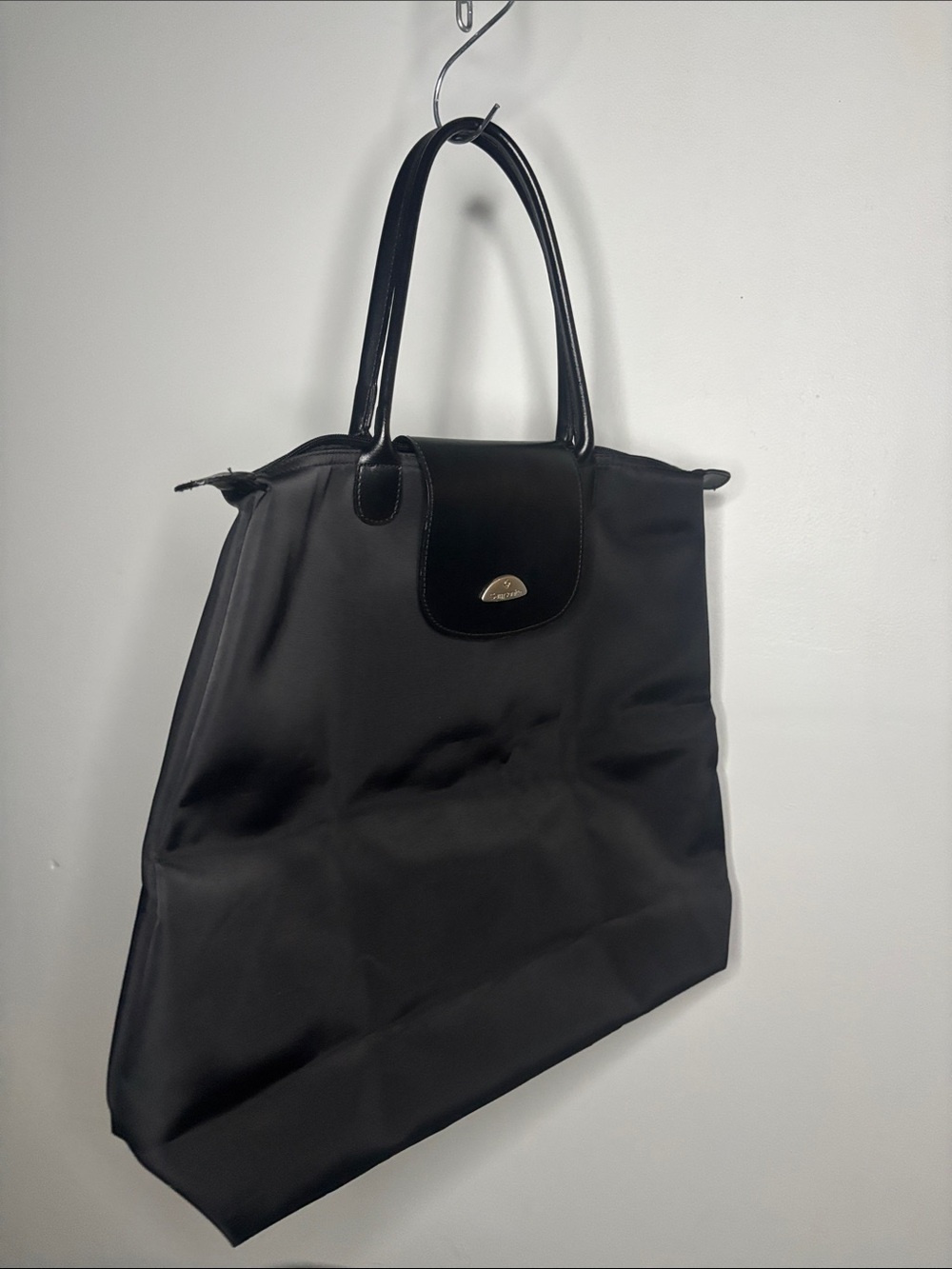Samsonite Foldable Tote Carry-on Travel Bag Black Nylon Zip & Snap